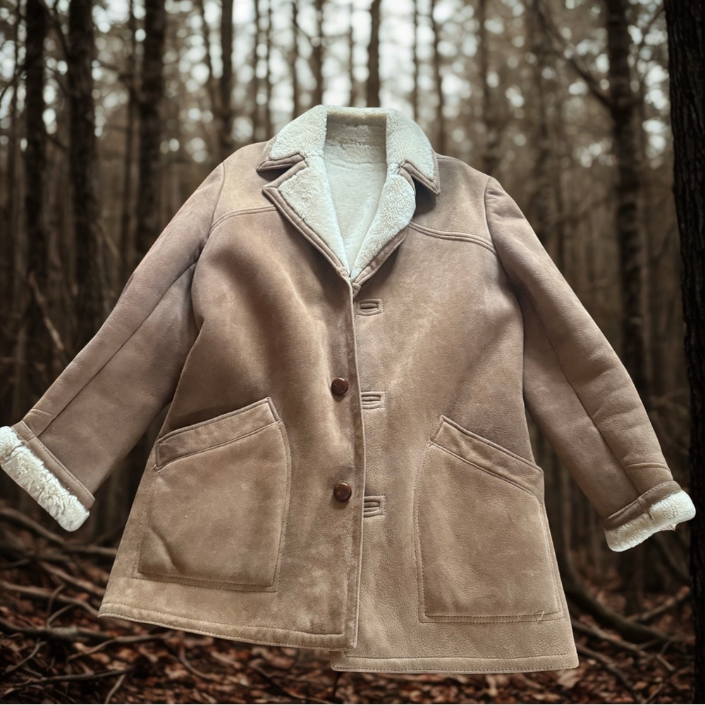 Vintage Sawyer of Napa Men’s Tan Shearling Coat